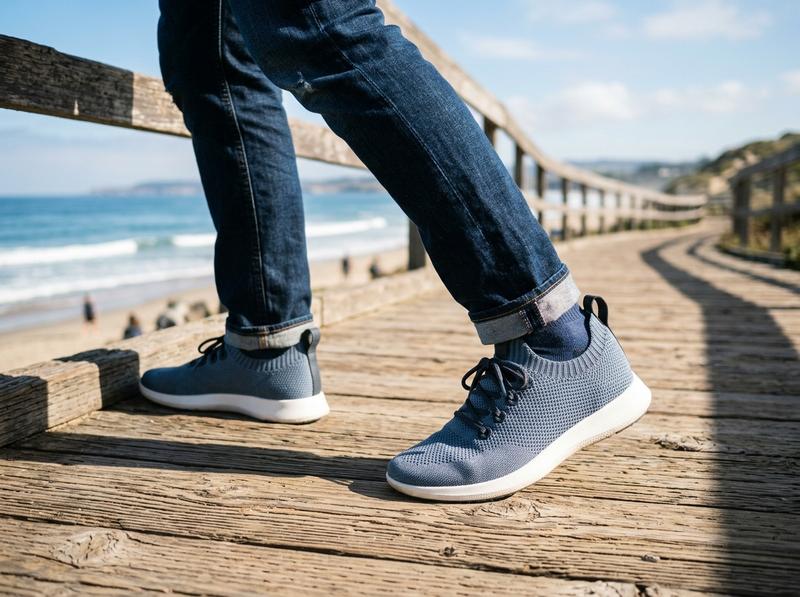 Person wearing AERIS Stream Steel blue Sneaker