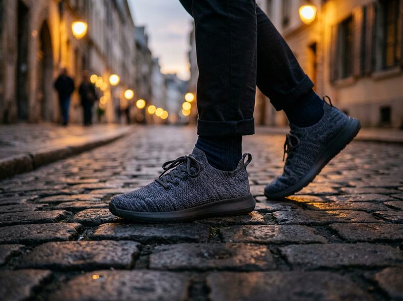 AERIS Dusk on a twilight cobblestone street